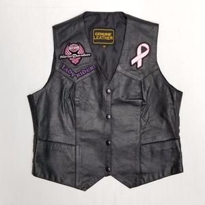 Genuine Leather Motorcycle Riding Biker Vest